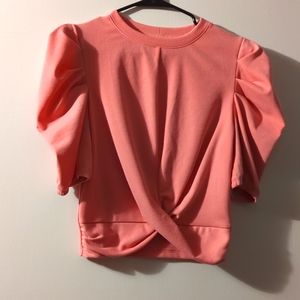 Stylish pink puff sleeve top